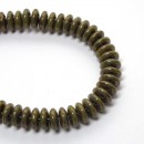 6mm Two Hole Lentil Chartreuse Brown Picasso